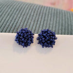 Navy Blue 15mm Small Seed Bead Topper, 1 Pair, Seed Bead 9 - 