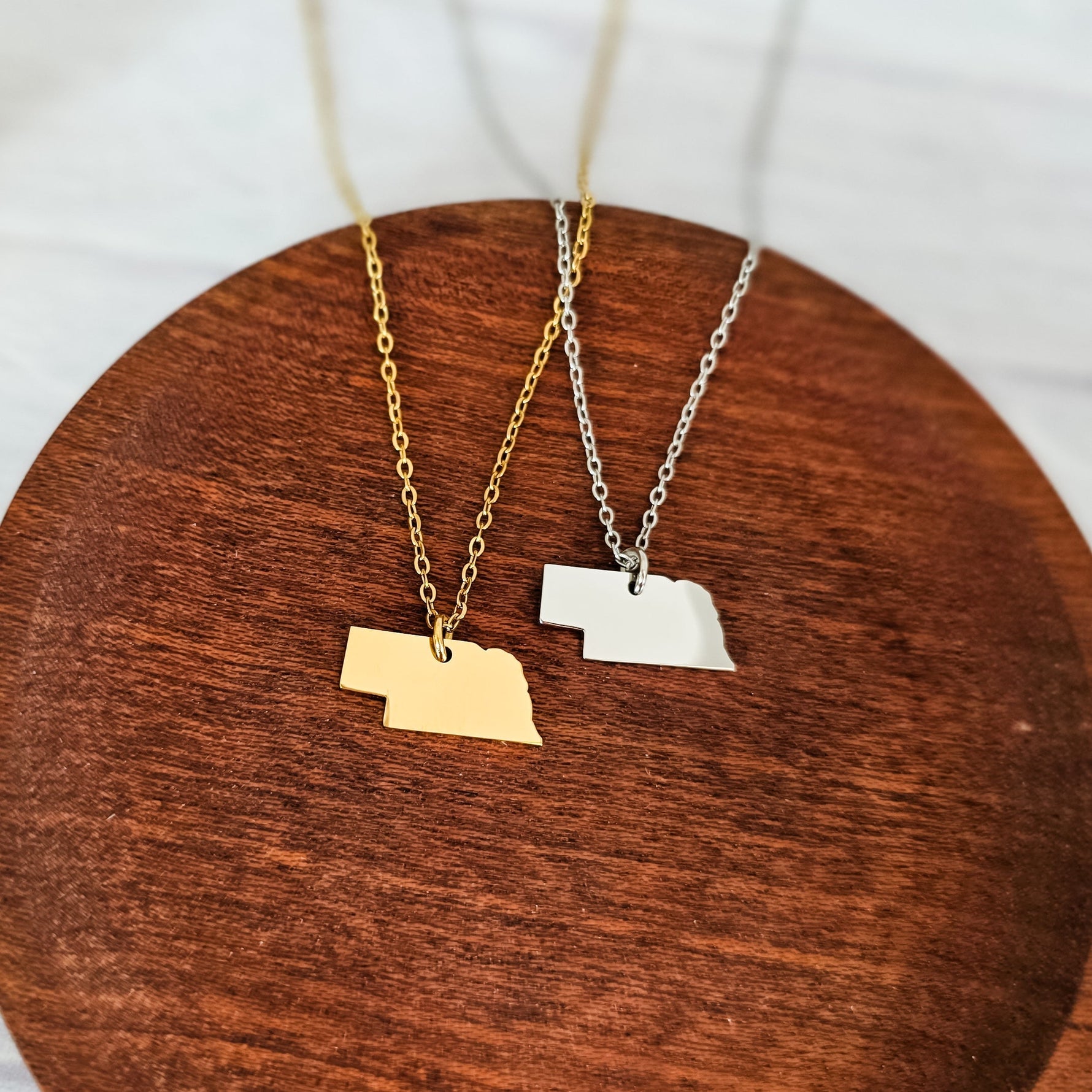 Nebraska Pendant Necklace (Silver or Gold), 1 Total, Metal Blank 202 - 
