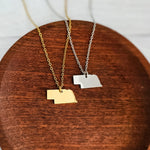 Nebraska Pendant Necklace (Silver or Gold), 1 Total, Metal Blank 202 - 