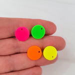 Neon Acrylic Stud Earring Findings (14mm, Choice of Color), 10 Pieces, Acrylic Stud 64 - 