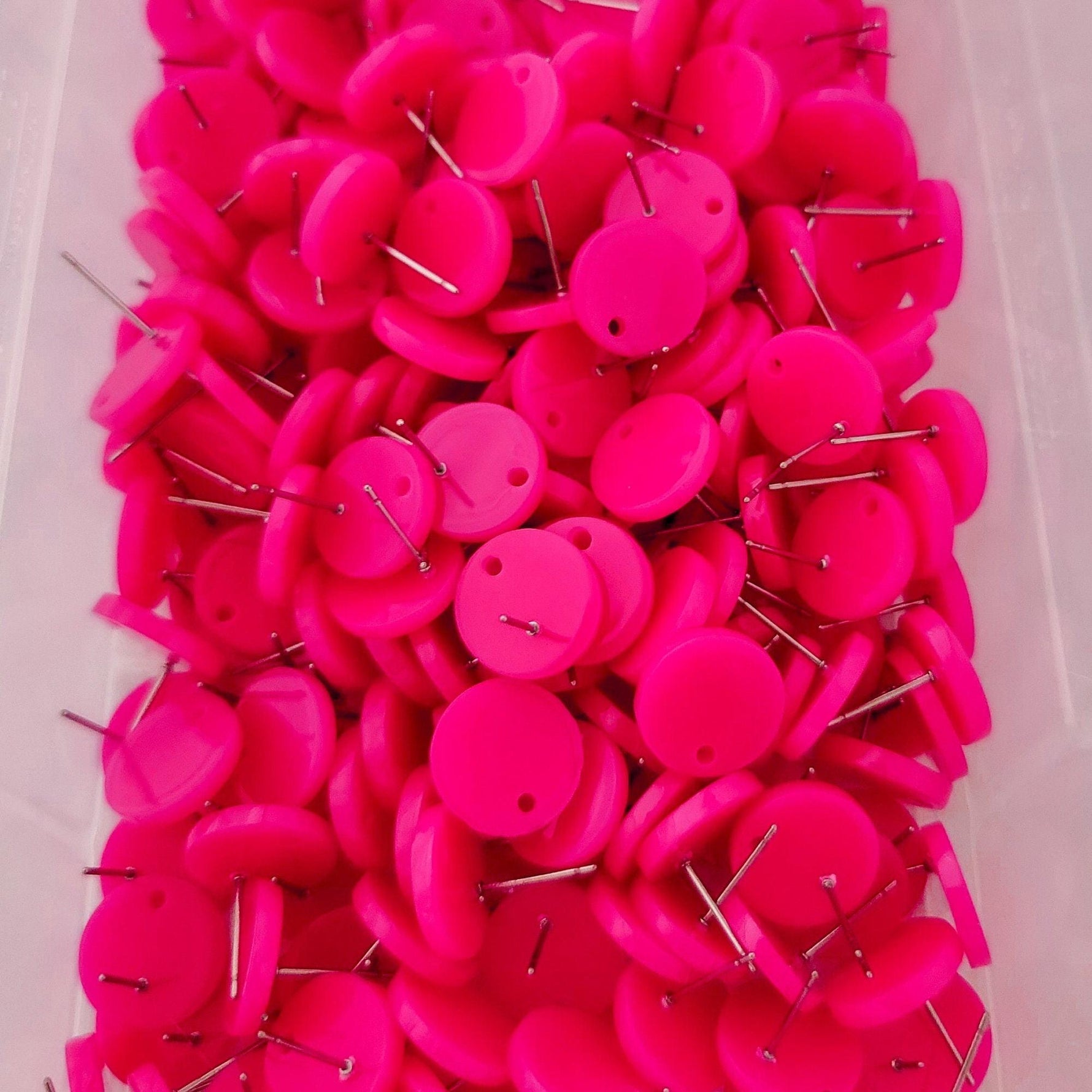 Neon Acrylic Stud Earring Findings (14mm, Choice of Color), 10 Pieces, Acrylic Stud 64 - 