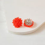 Neon Orange 15mm Small Seed Bead Topper, 1 Pair - 
