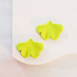 Neon Yellow Ginkgo Leaf Pendants, 10 Pieces, Ginkgo 25 - 