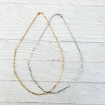 New Premium Full Necklace Paperclip Chain Finding (Silver or Gold Stainless Steel), Pack of 5, Chain 19 - 