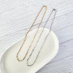 New Premium Full Necklace Paperclip Chain Finding (Silver or Gold Stainless Steel), Pack of 5, Chain 19 - 