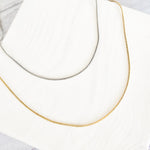 New Premium Full Round Snake Chain Necklace Finding (Silver or Gold Stainless Steel), Pack of 5, Chain 28 - 