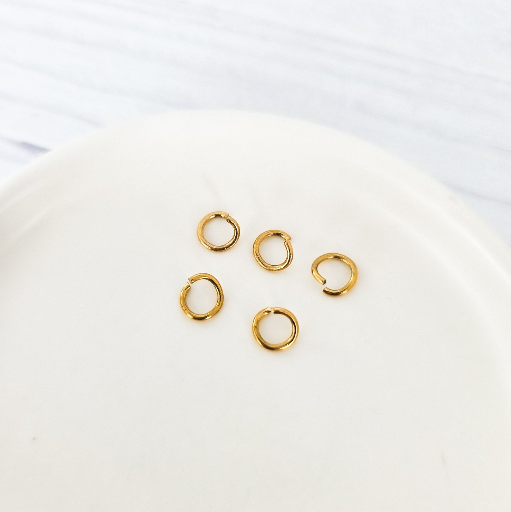 New Premium Gold 6mm Round Stainless Steel Open Jump Rings (20g), 100 Pieces, Jump Ring 17 - 