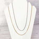 New Premium Men's Full Box Chain Necklace Finding (Silver or Gold Stainless Steel), Pack of 5, Chain 30 - 
