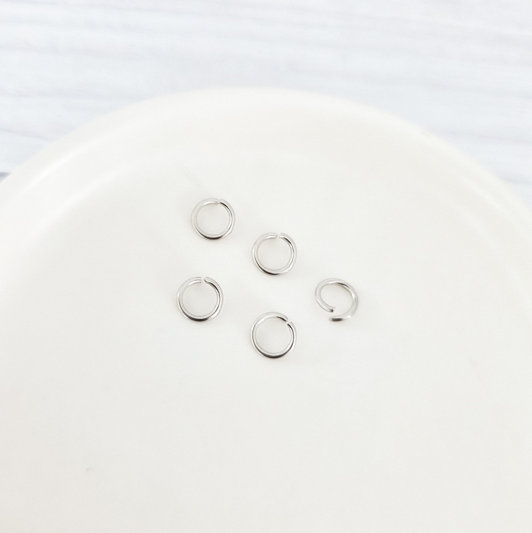 New Premium Silver 8mm Round Stainless Steel Open Jump Rings (18g), 100 Pieces, Jump Ring 13 - 