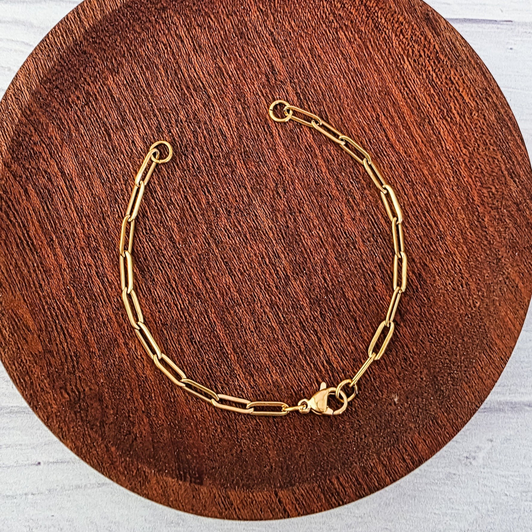 New Premium Split Bracelet Paperclip Chain Finding (Silver or Gold Stainless Steel), Pack of 5, Chain 16 - 