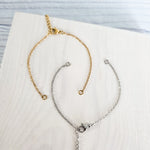 New Premium Split Minimalist Cable Chain Bracelet Finding (Silver or Gold Stainless Steel), Pack of 5, Chain 21 - 