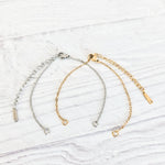 New Premium Split Minimalist Cable Chain Bracelet Finding (Silver or Gold Stainless Steel), Pack of 5, Chain 21 - 