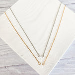 New Premium Split Minimalist Cable Chain Necklace Finding (Silver or Gold Stainless Steel), Pack of 5, Chain 20 - 