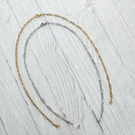 New Premium Split Necklace Paperclip Chain Finding (Silver or Gold Stainless Steel), Pack of 5, Chain 18 - 