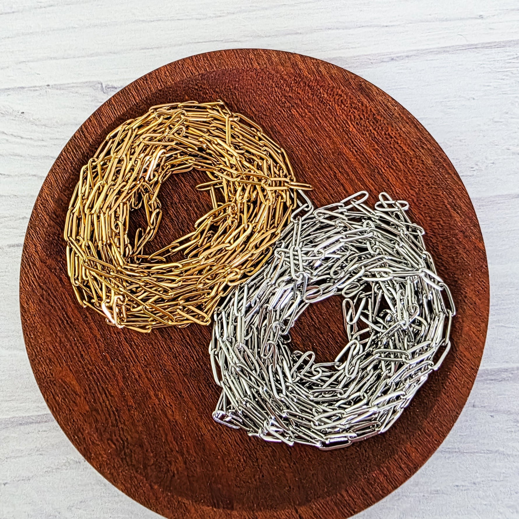 New Premium Spool Paperclip Chain Finding (Silver or Gold Stainless Steel), 3m (9.84ft), Chain 17 - 