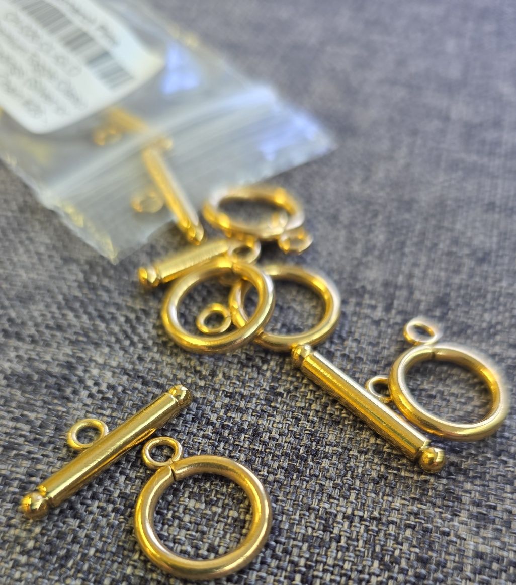 New Premium Toggle Clasp Closure Findings (Silver or Gold), 5 Sets, Chain 26 - 