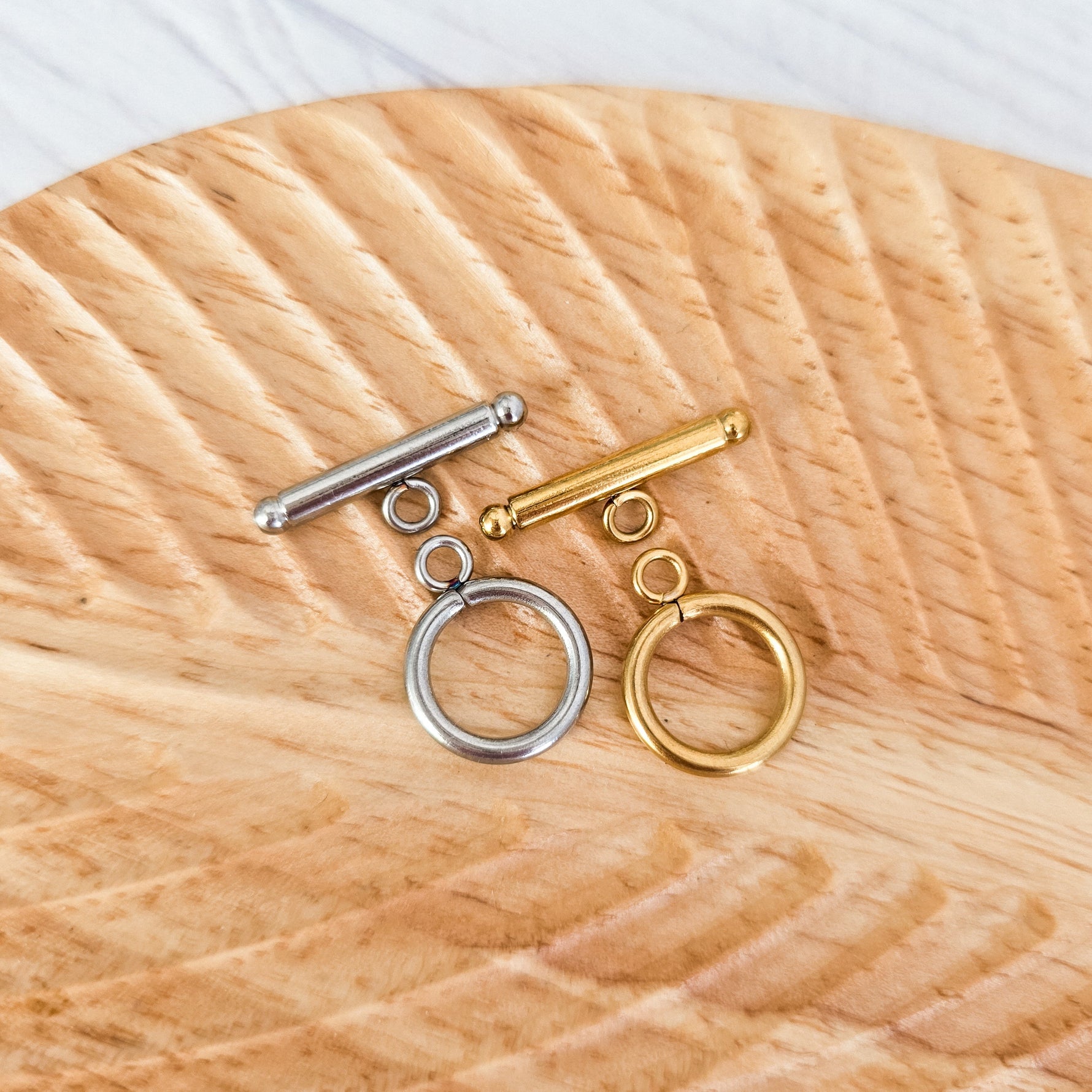 New Premium Toggle Clasp Closure Findings (Silver or Gold), 5 Sets, Chain 26 - 