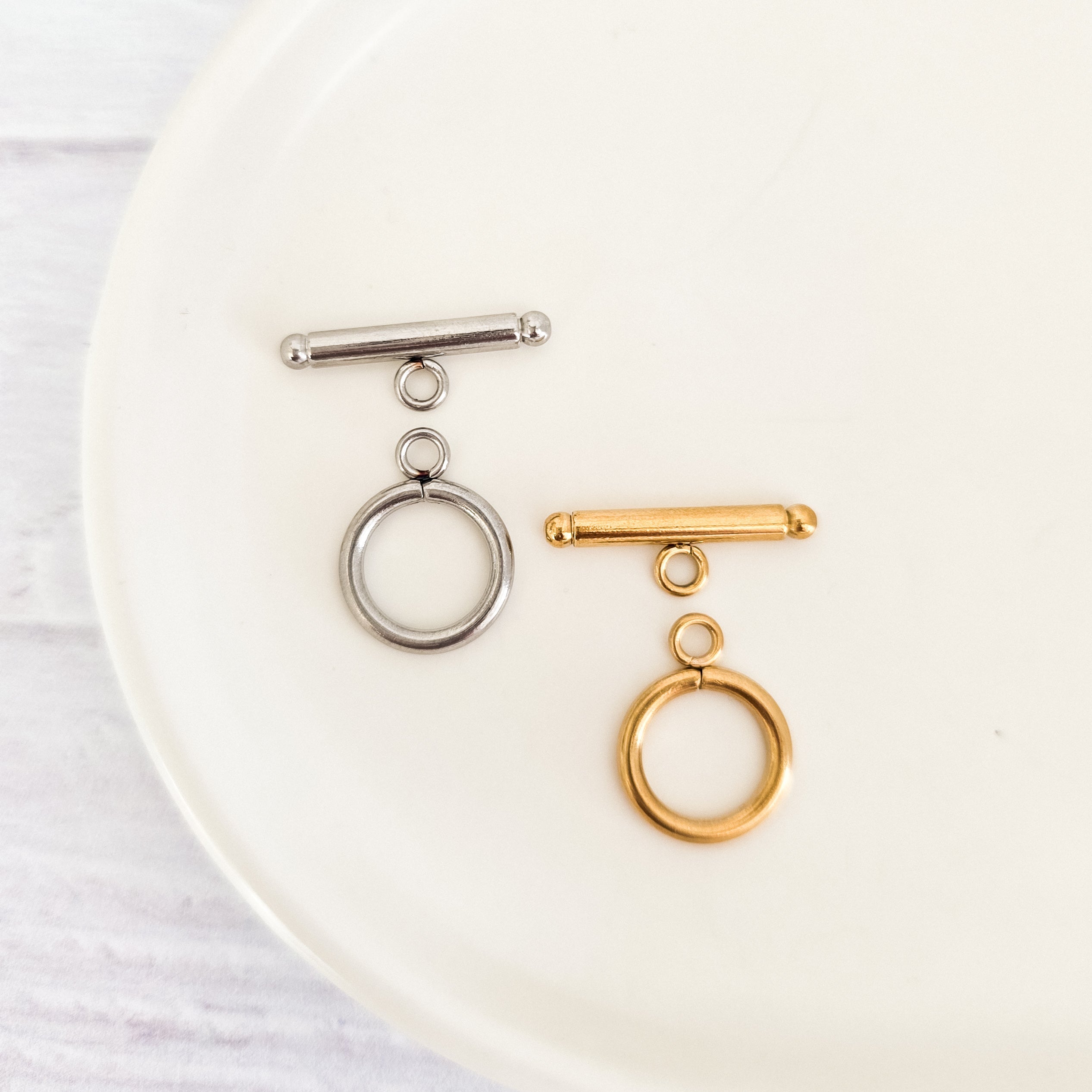 New Premium Toggle Clasp Closure Findings (Silver or Gold), 5 Sets, Chain 26 - 