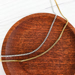 New Premium Women's Full Box Chain Necklace Finding (Silver or Gold Stainless Steel), Pack of 5, Chain 25 - 
