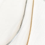 New Premium Women's Full Box Chain Necklace Finding (Silver or Gold Stainless Steel), Pack of 5, Chain 25 - 