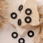 Open Circle 2 - Hole Black Wooden Connectors, 10 Pieces, Wood 53 - 