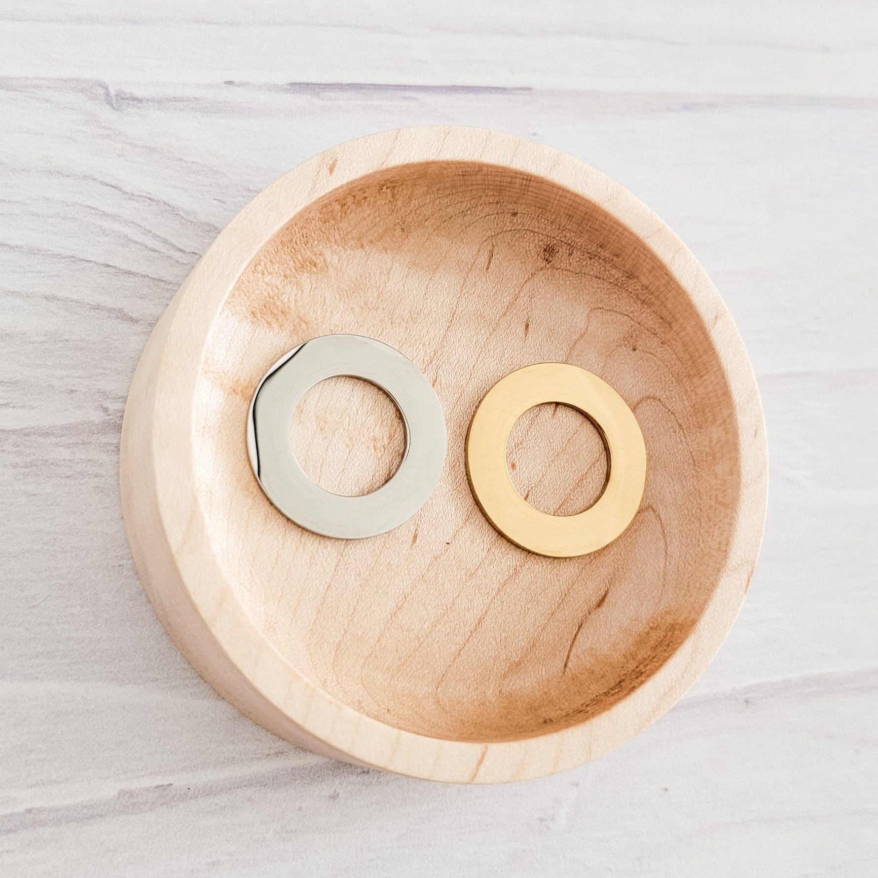 Open Circle Pendants (Silver or Gold), 5 Total Washers, Metal Blank 155 - 
