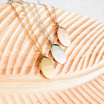 Oval Pendant Necklace (Silver, Gold, or Rose Gold), 1 Total, Metal Blank 40 - 
