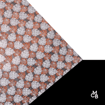 P0319 | 1/8" Distressed Black White Gray Leaves on Molten Gossamer Threads CMB PRESTIGE PATTERNS - CMB Prestige Pattern