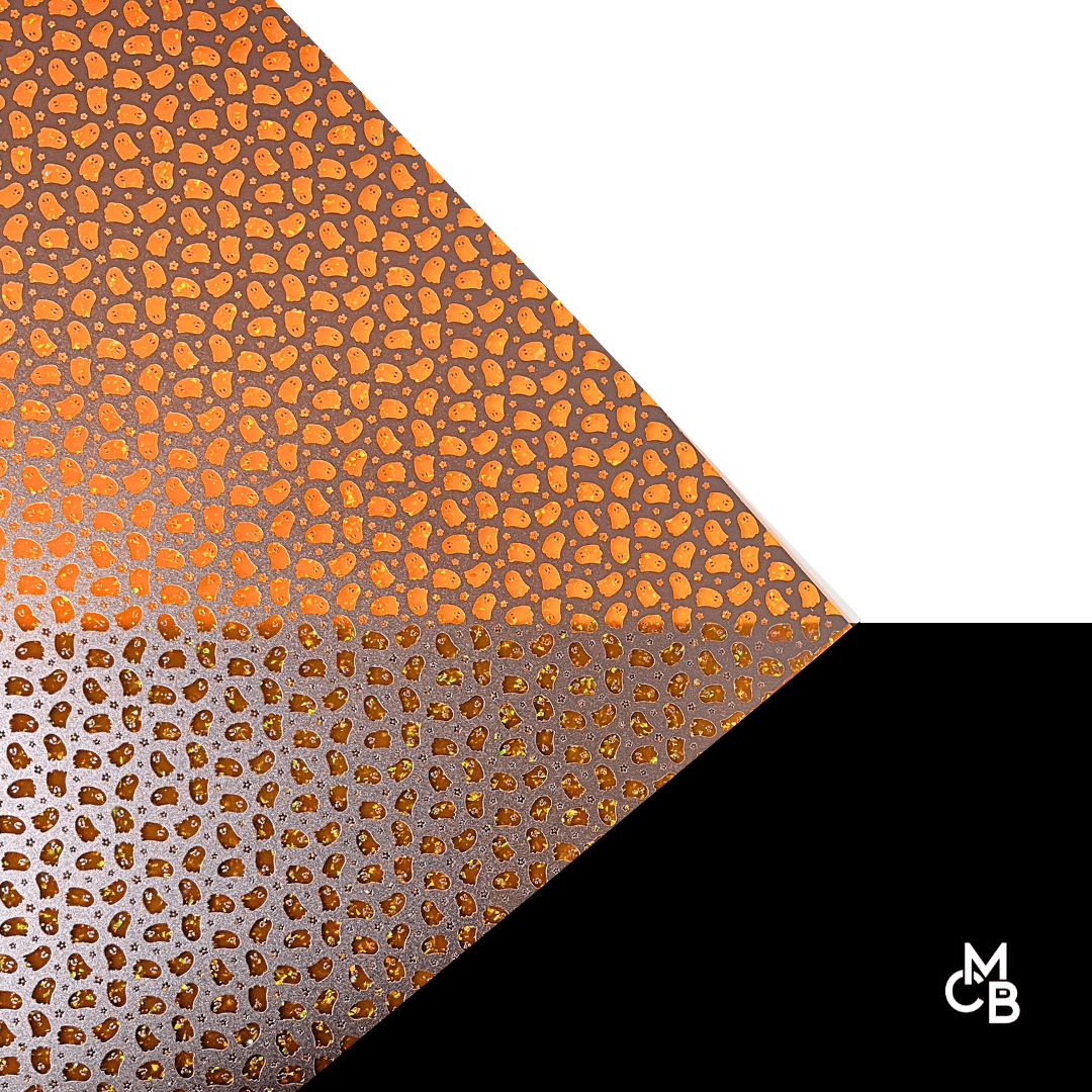P0377 | 1/8" Floral Peekaboo on Orange Sugar Rush CMB PRESTIGE PATTERNS - CMB Prestige Pattern