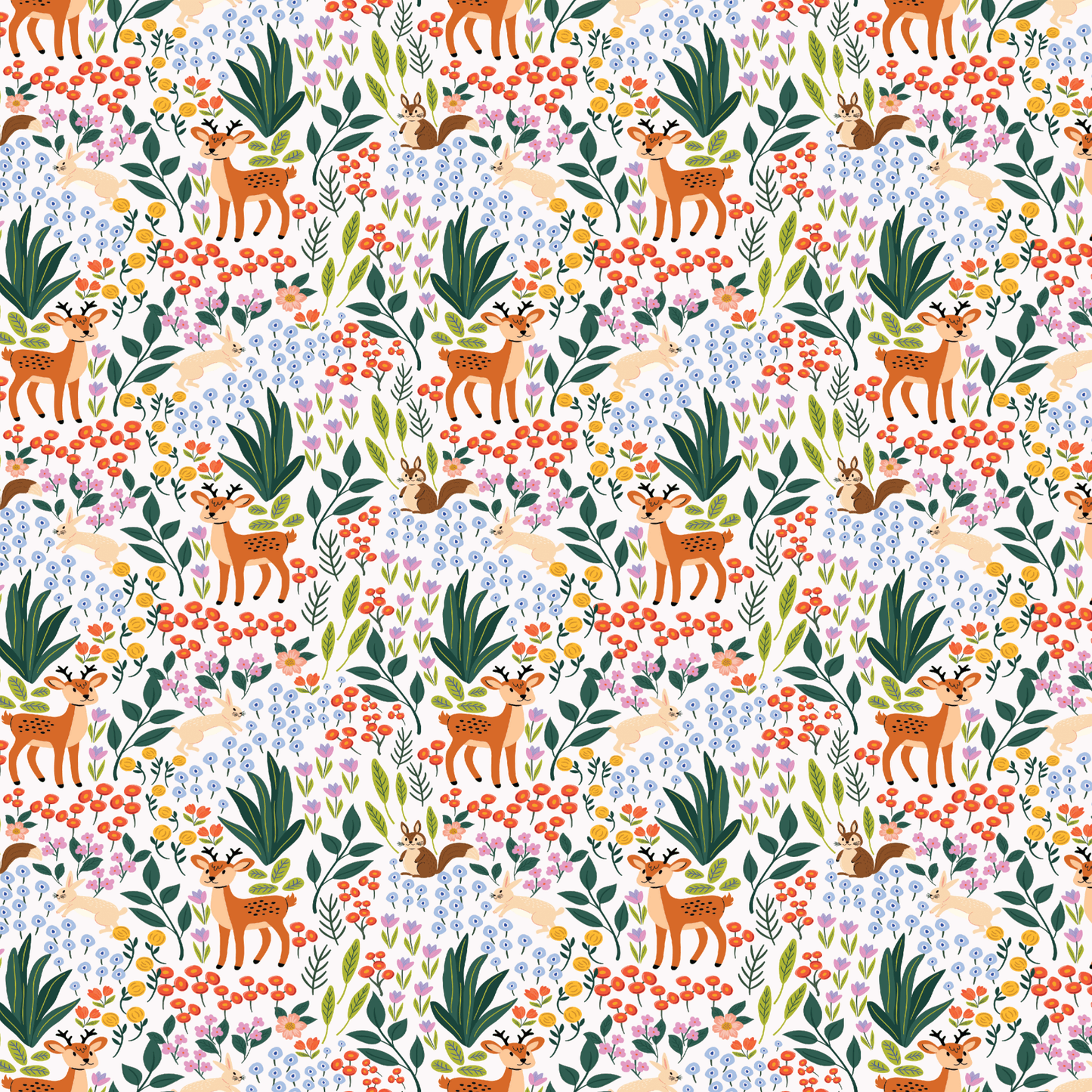 P1169 | Cottagecore Deer Floral Pattern Acrylic Sheets - CMB Pattern Acrylic