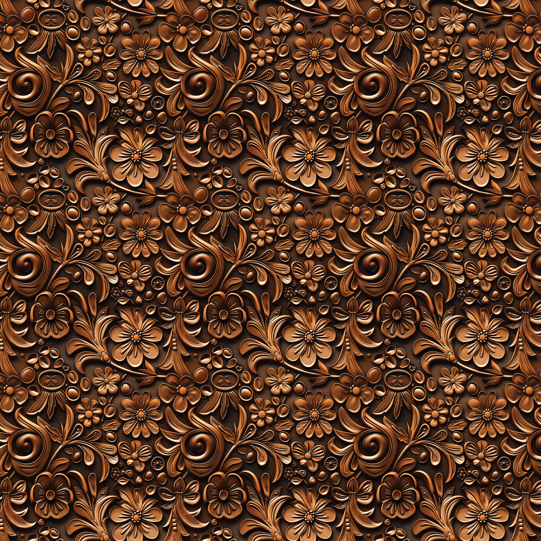 P1173 | Floral Tooled Leather Pattern Acrylic Sheets - CMB Pattern Acrylic