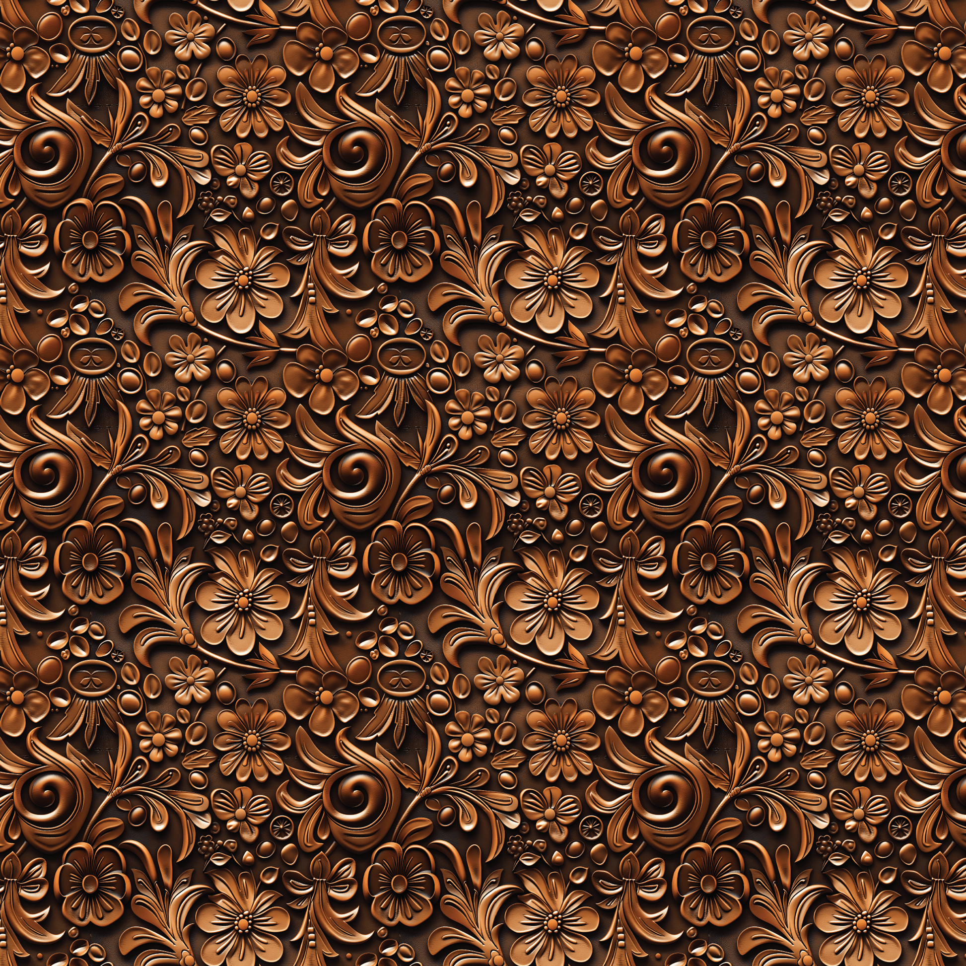P1173 | Floral Tooled Leather Pattern Acrylic Sheets - CMB Pattern Acrylic