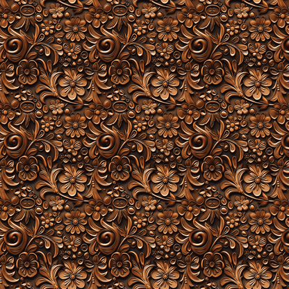 P1173 | Floral Tooled Leather Pattern Acrylic Sheets - CMB Pattern Acrylic