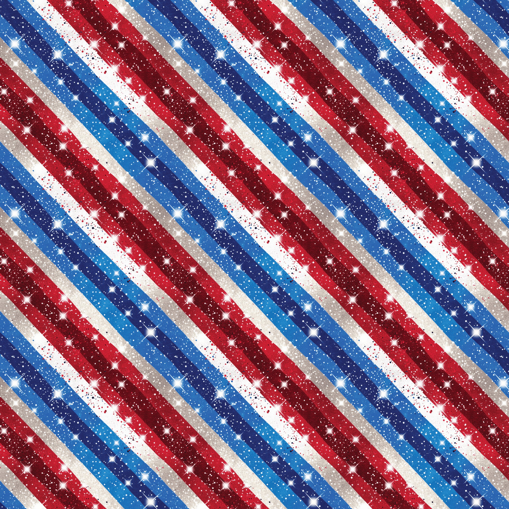 P1174 | Glitter Diagonal July 4th Stripes Pattern Acrylic Sheets - CMB Pattern Acrylic