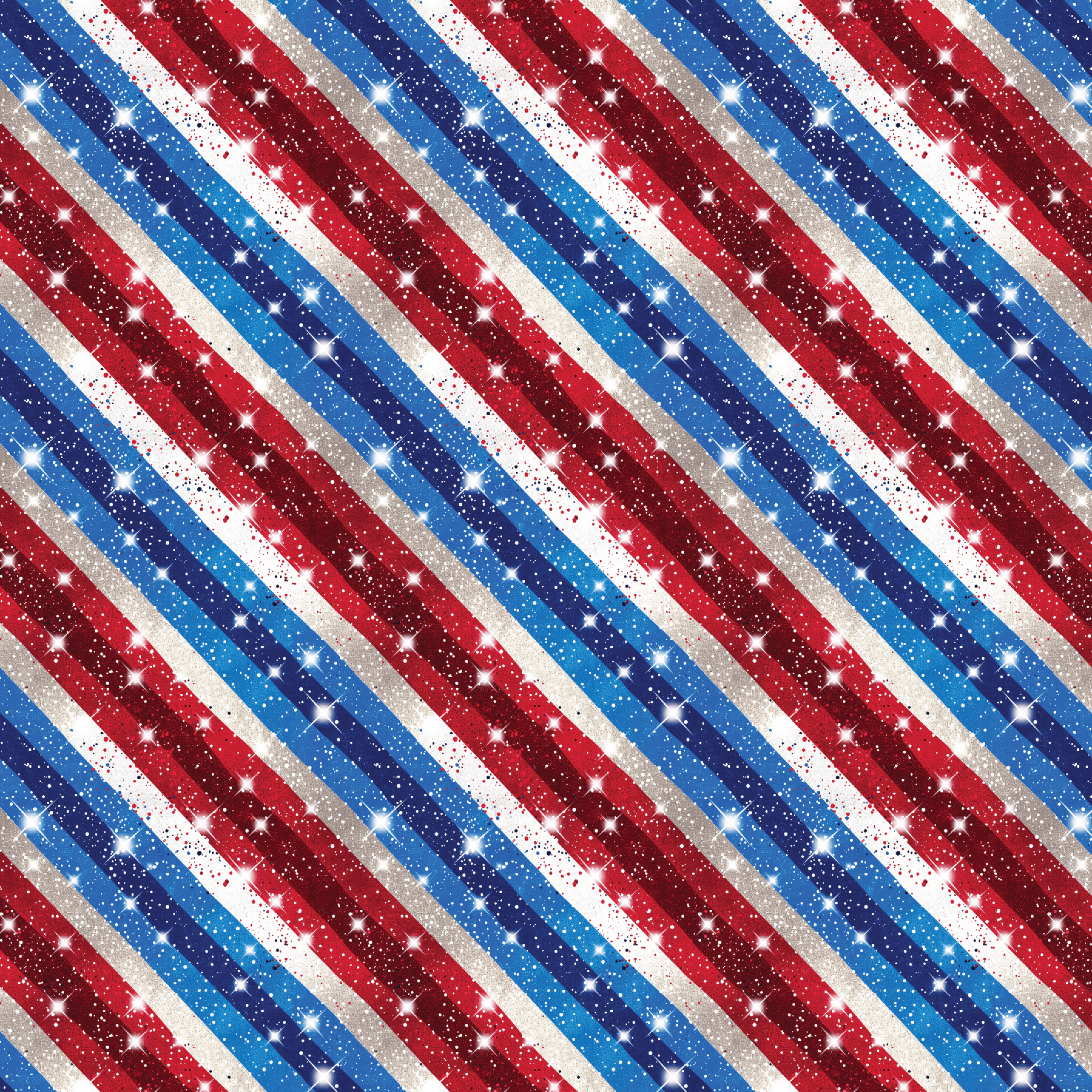 P1174 | Glitter Diagonal July 4th Stripes Pattern Acrylic Sheets - CMB Pattern Acrylic