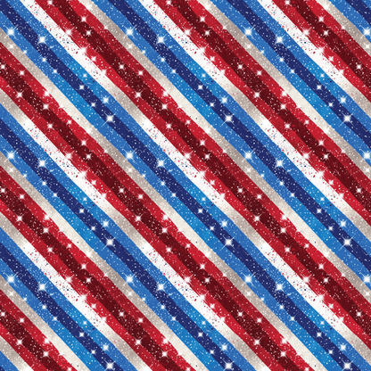 P1174 | Glitter Diagonal July 4th Stripes Pattern Acrylic Sheets - CMB Pattern Acrylic