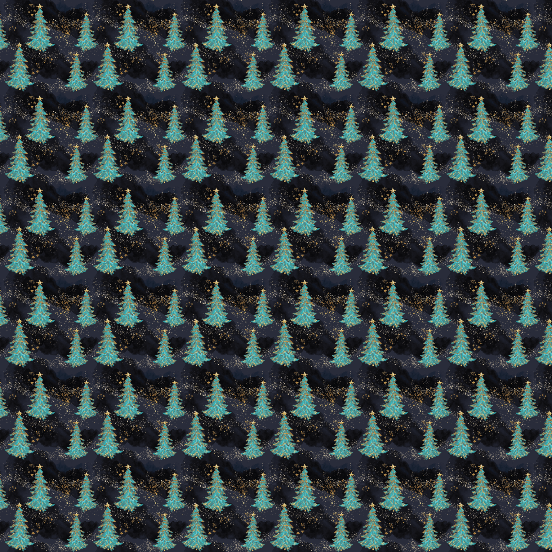 P1175 | Glitter Mint Chrismtas Trees Nightfall Pattern Acrylic Sheets - CMB Pattern Acrylic