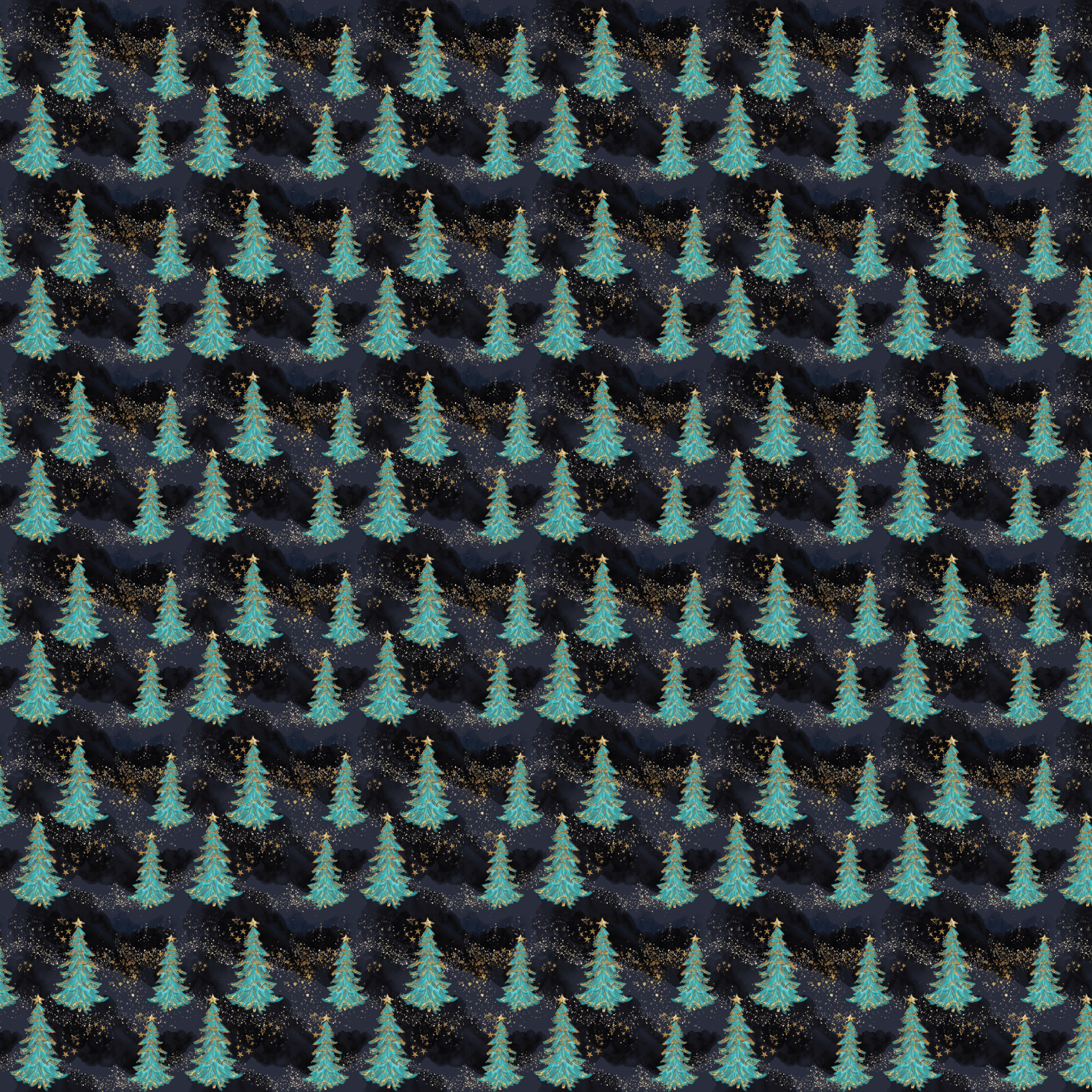 P1175 | Glitter Mint Chrismtas Trees Nightfall Pattern Acrylic Sheets - CMB Pattern Acrylic