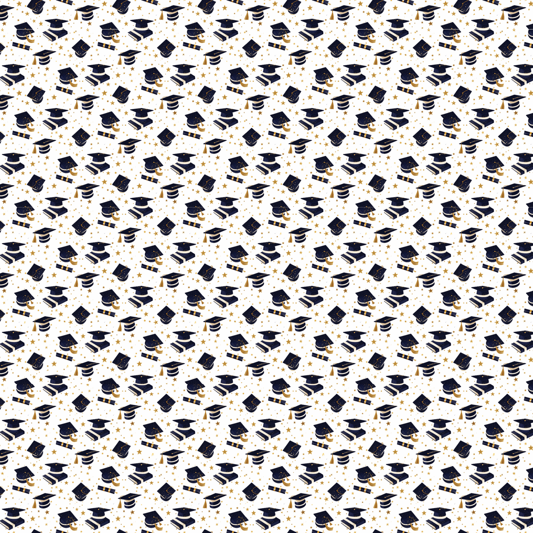 P1176 | Graduation Caps & Confetti Pattern Acrylic Sheets - CMB Pattern Acrylic