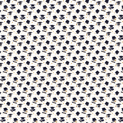P1176 | Graduation Caps & Confetti Pattern Acrylic Sheets - CMB Pattern Acrylic
