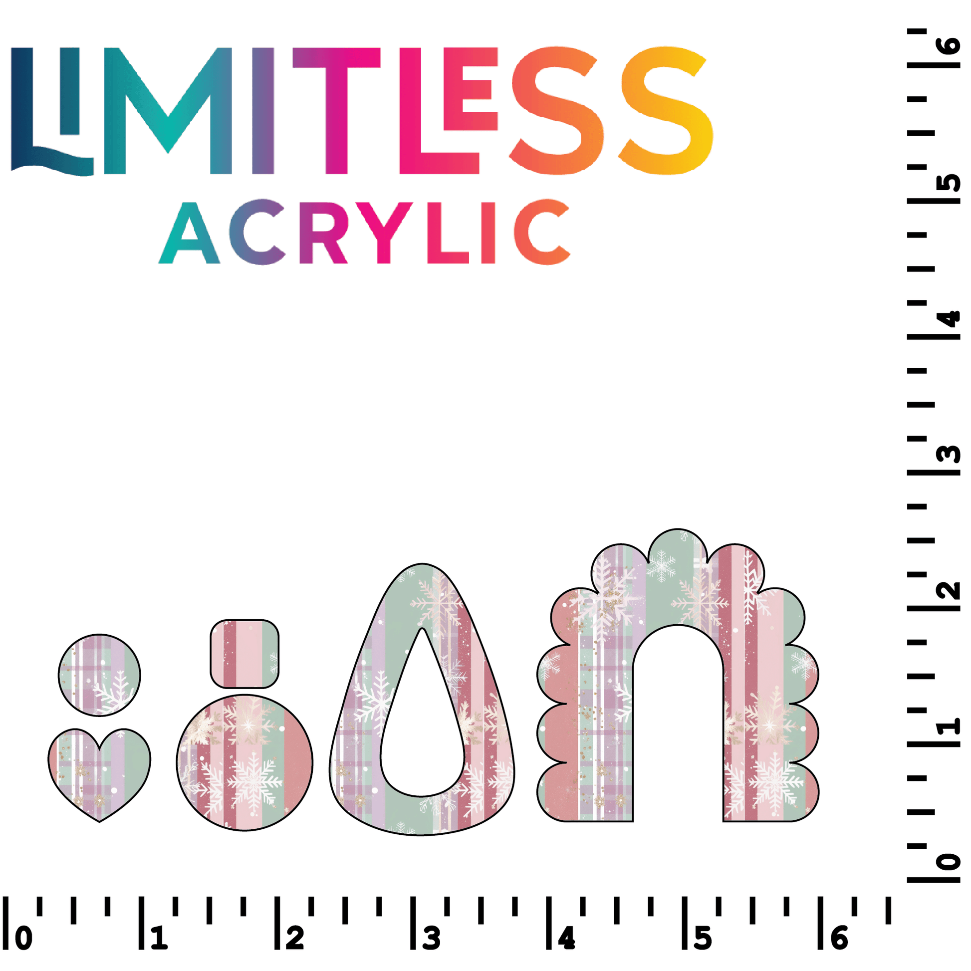 P1182 | Pastel Plaid Snowflake 2 Pattern Acrylic Sheets - CMB Pattern Acrylic