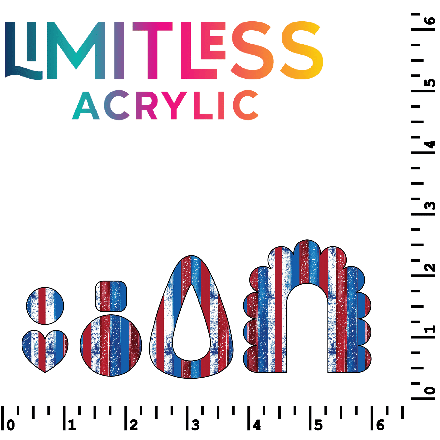 P1184 | Patriotic Glitter Stripes Pattern Acrylic Sheets - CMB Pattern Acrylic