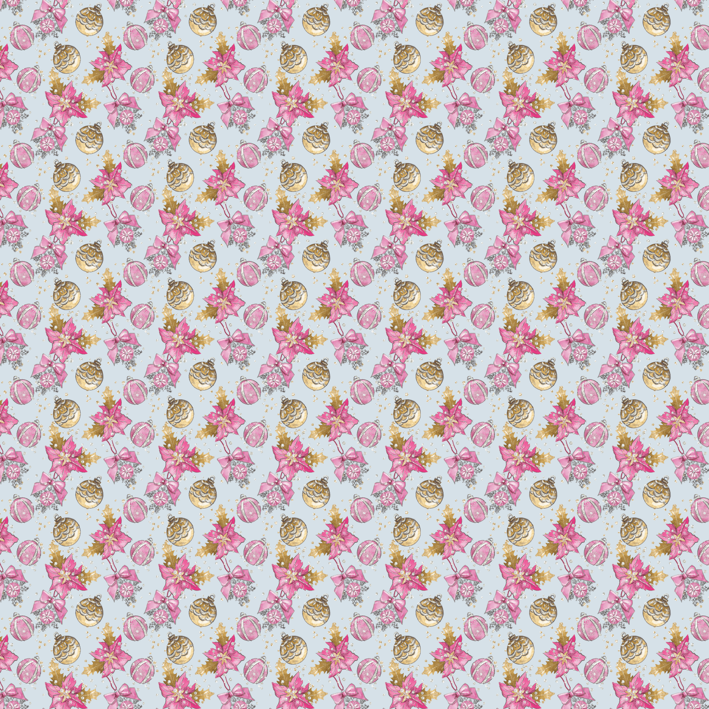 P1186 | Pink & Gold Pointsettia & Bows Pattern Acrylic Sheets - CMB Pattern Acrylic