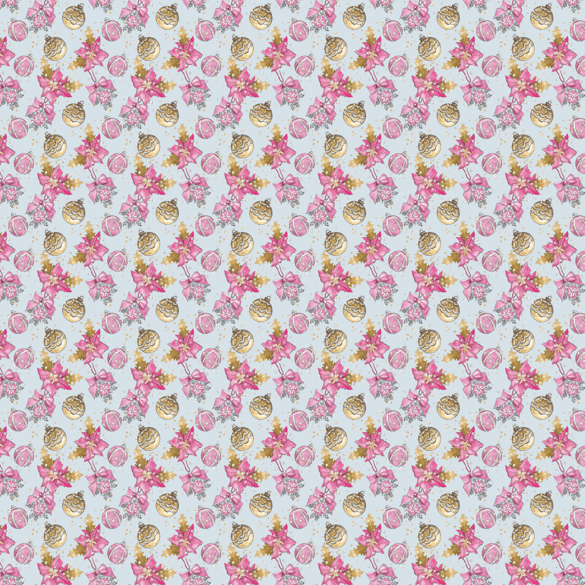 P1186 | Pink & Gold Pointsettia & Bows Pattern Acrylic Sheets - CMB Pattern Acrylic