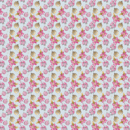 P1186 | Pink & Gold Pointsettia & Bows Pattern Acrylic Sheets - CMB Pattern Acrylic