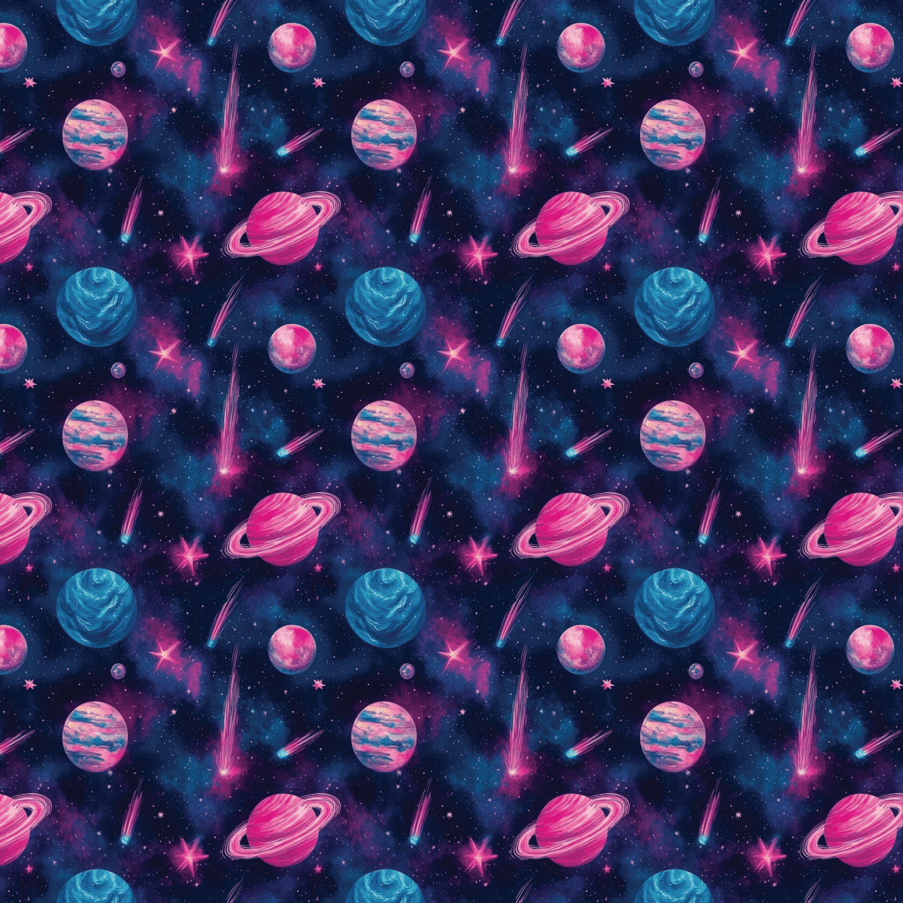 P1189 | Pink Planets Pattern Acrylic Sheets - CMB Pattern Acrylic
