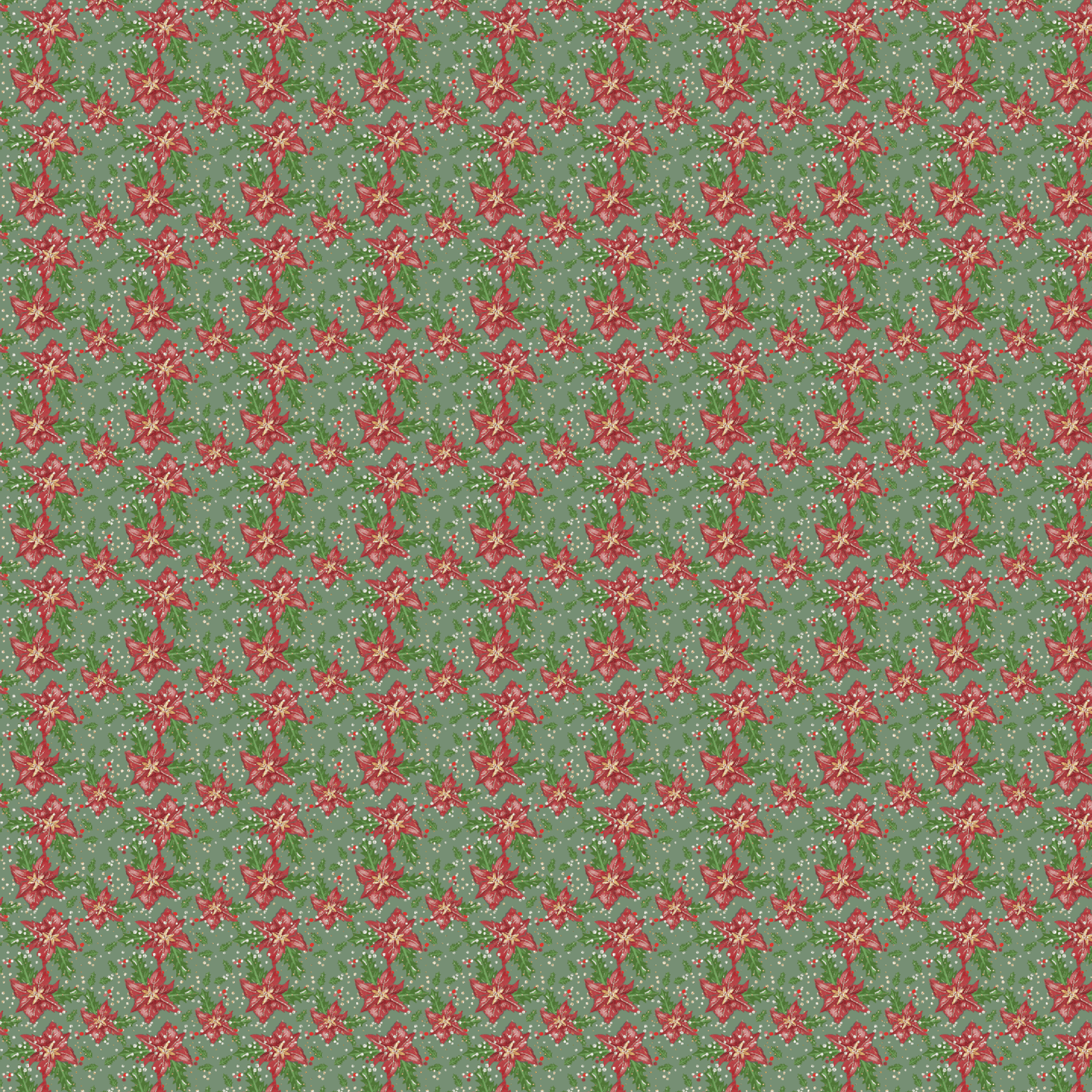 P1192 | Pointsettia On Green Pattern Acrylic Sheets - CMB Pattern Acrylic