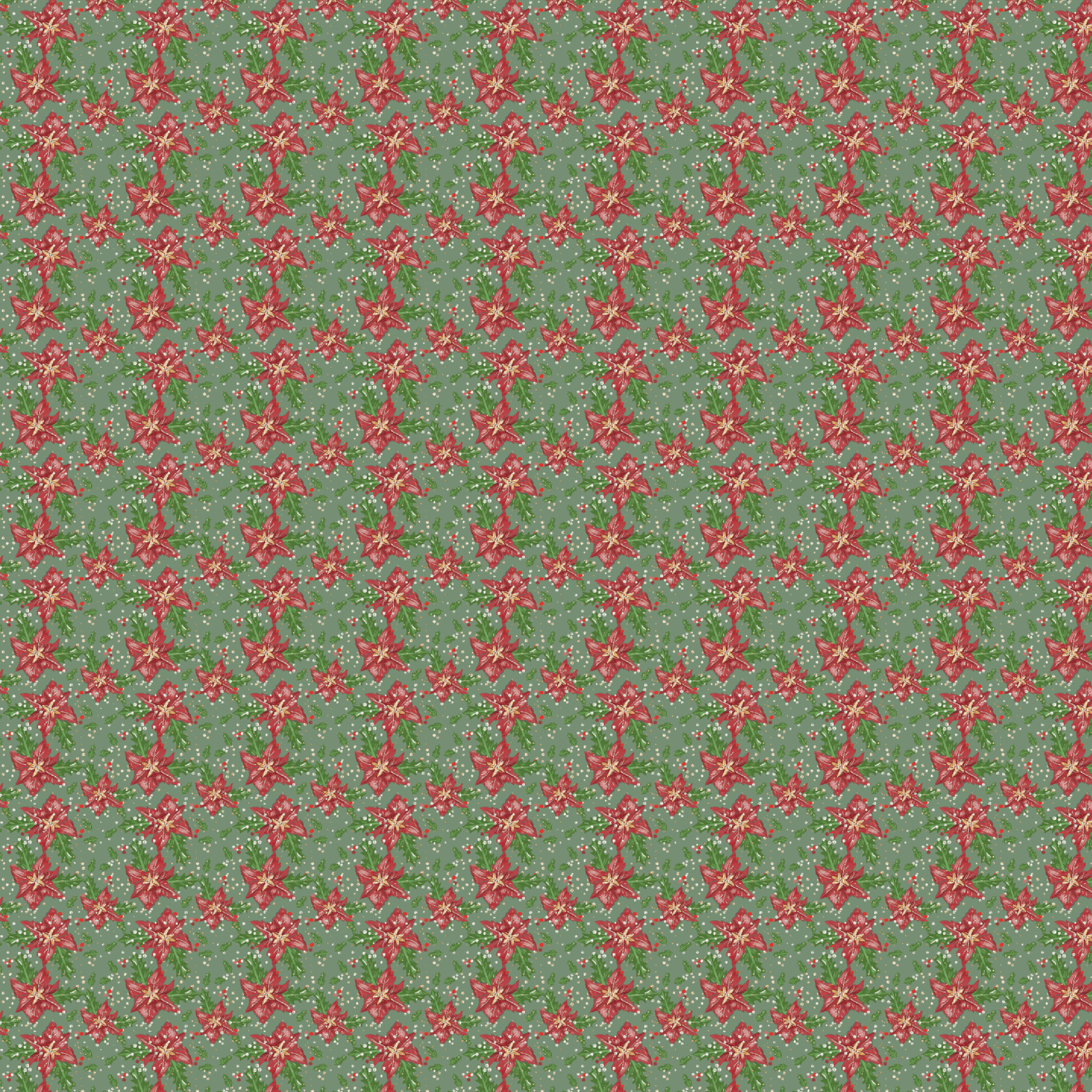 P1192 | Pointsettia On Green Pattern Acrylic Sheets - CMB Pattern Acrylic