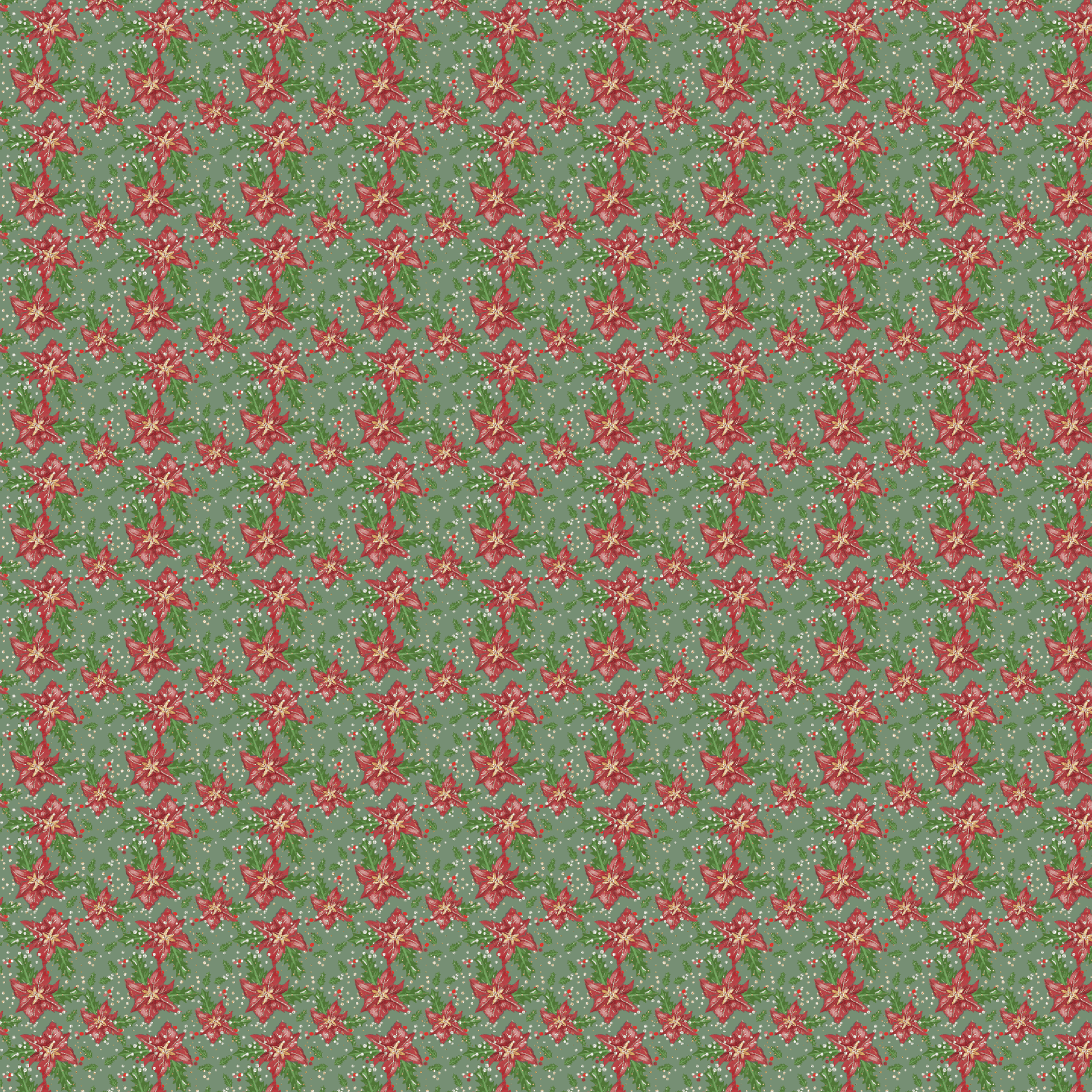 P1192 | Pointsettia On Green Pattern Acrylic Sheets - CMB Pattern Acrylic