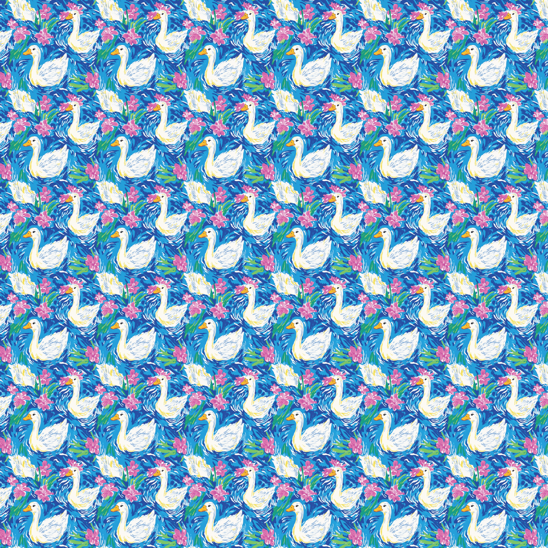 P1194 | Preppy Goose - Blue Pattern Acrylic Sheets - CMB Pattern Acrylic